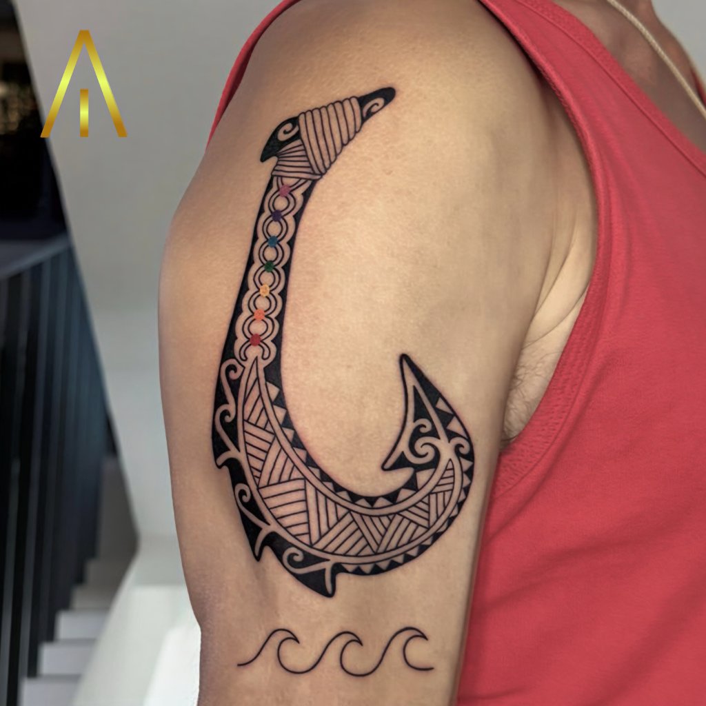 Geometric & Polynesian tattoo artwork by Artisan Ink Chiang Mai