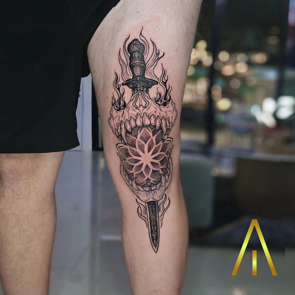 Blackwork tattoo Chiang Mai Artisan Ink