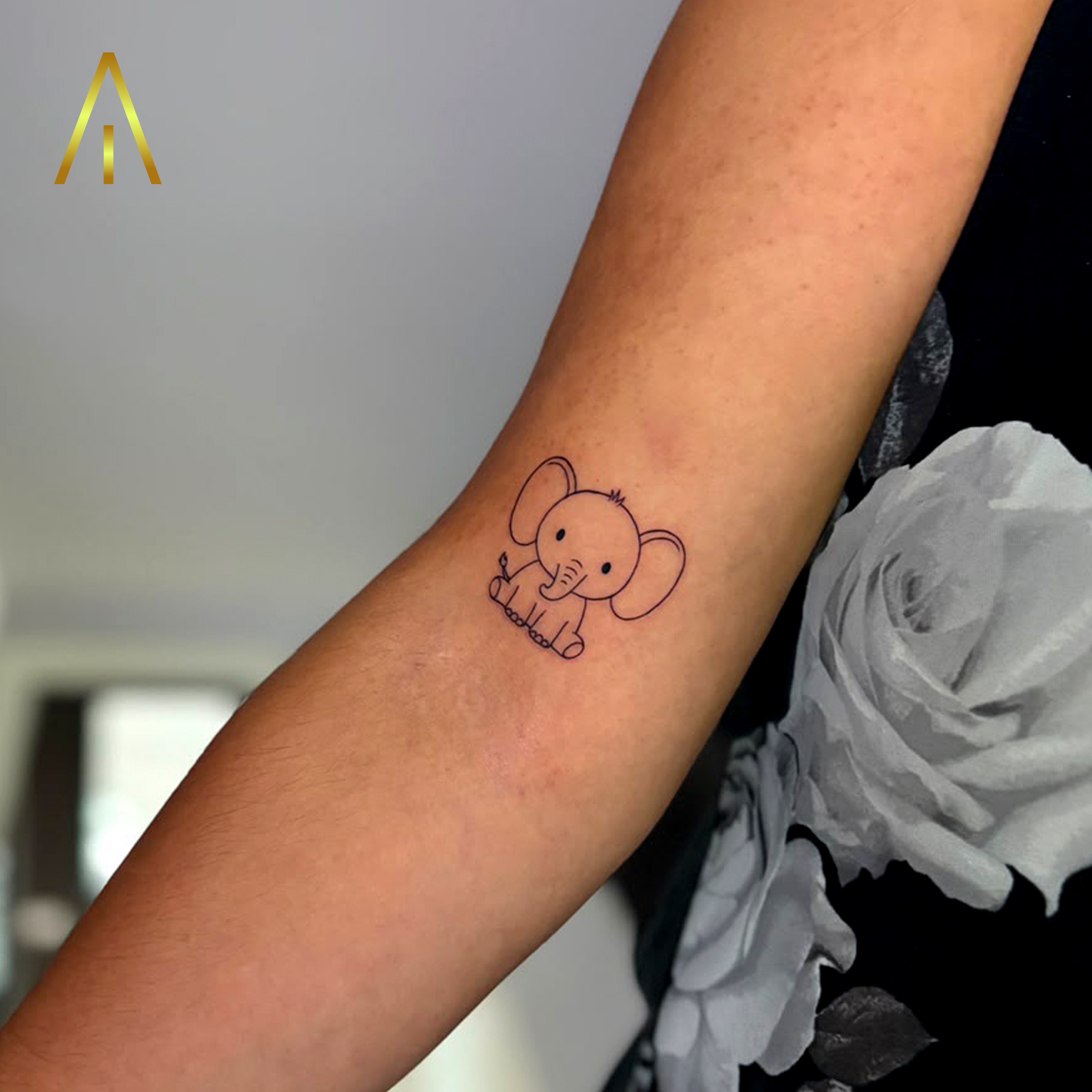 Mimi fine line elephant tattoo Chiang Mai