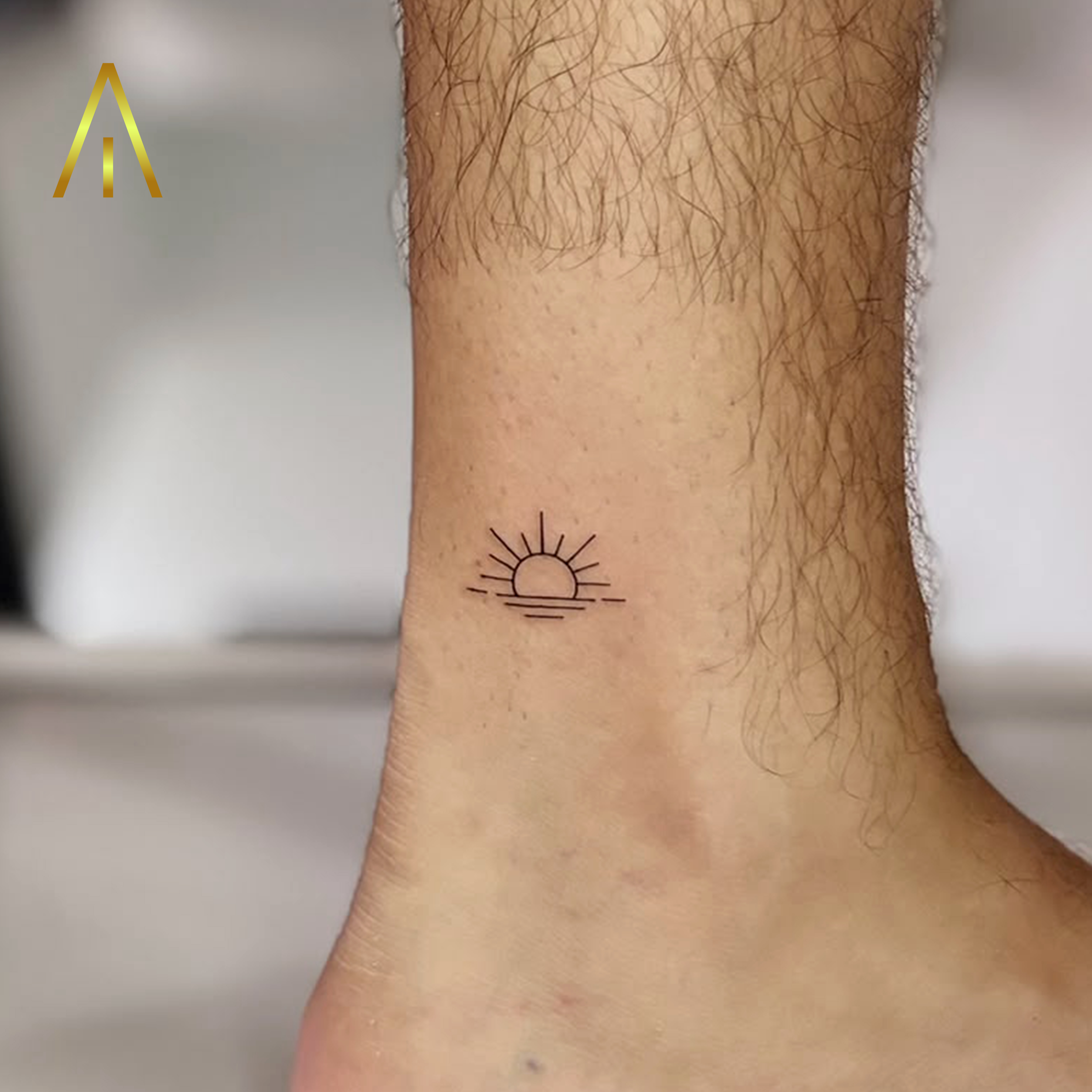 Mimi fine line sunset ankle tattoo Chiang Mai