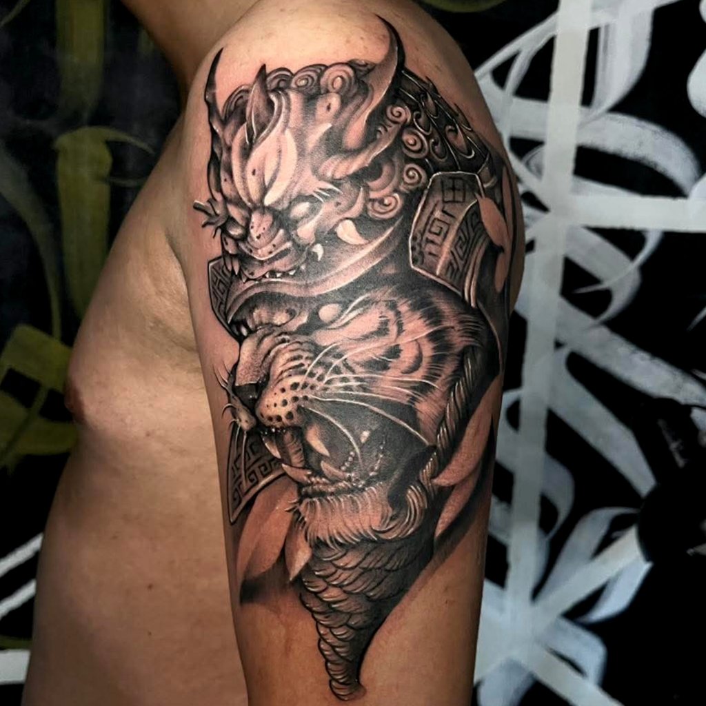Jean black and grey tattoo Chiang Mai