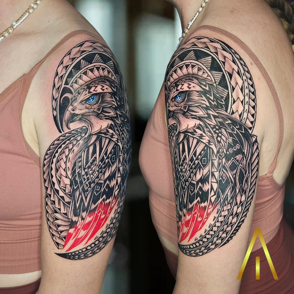 Geometric & Polynesian tattoo artwork by Artisan Ink Chiang Mai