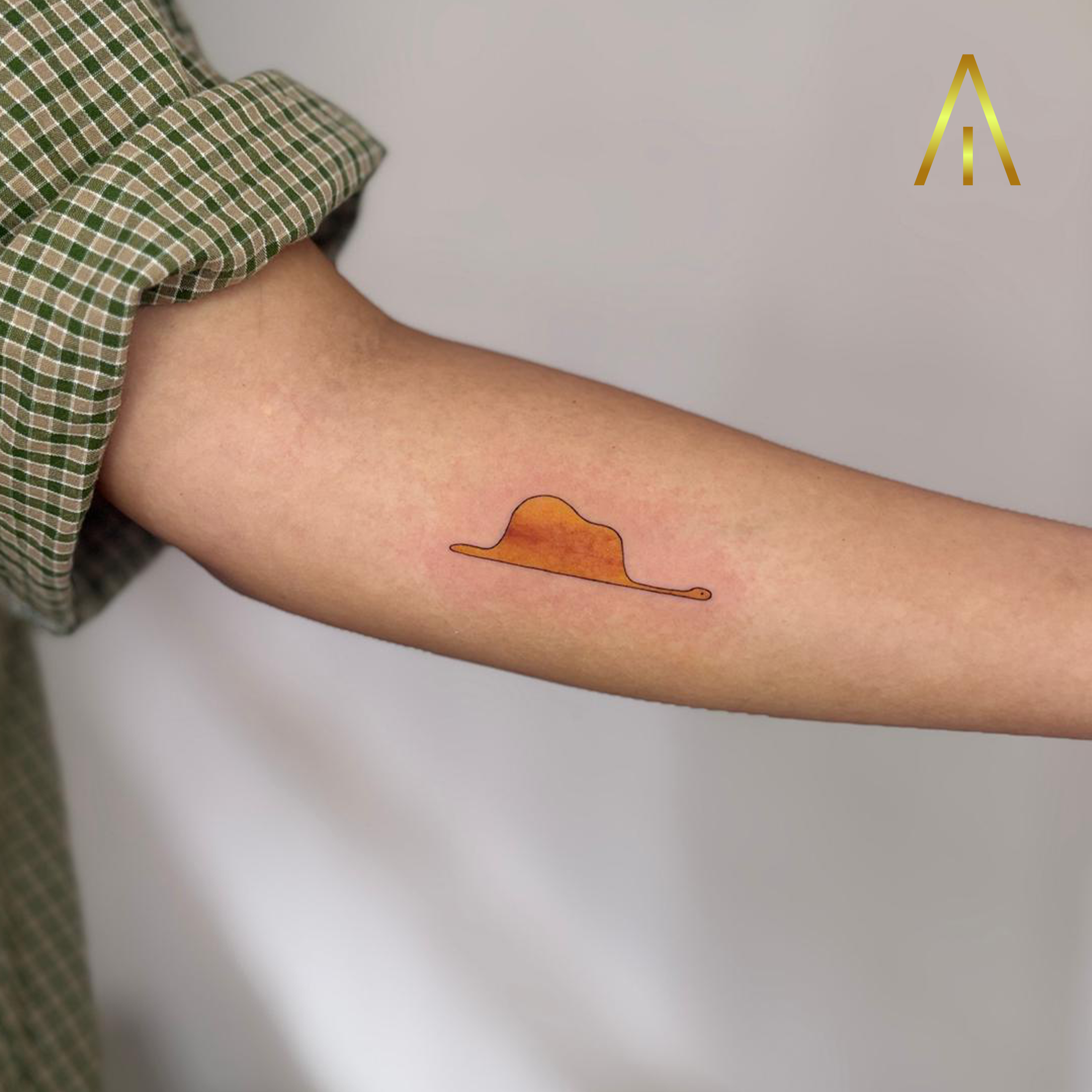 Colour Little Prince boa constrictor hat inner arm tattoo Chiang Mai