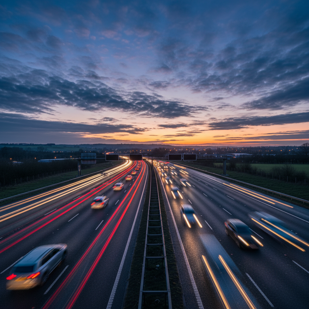 UK motorway with cars
