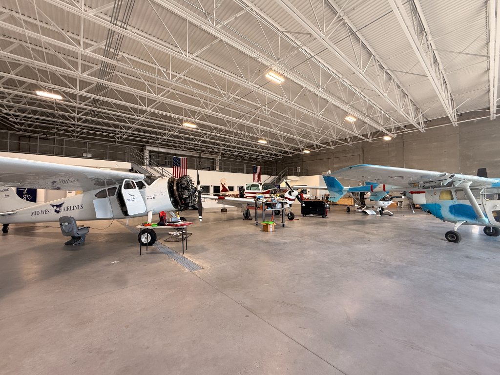 Inside the Maynard Worldwide hangar