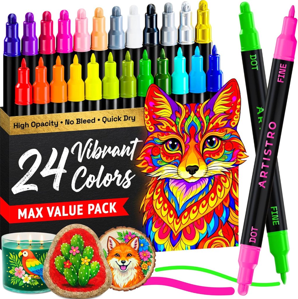 ARTISTRO Acrylstifte 24er Set – Bastelzubehör Abschlussfeier