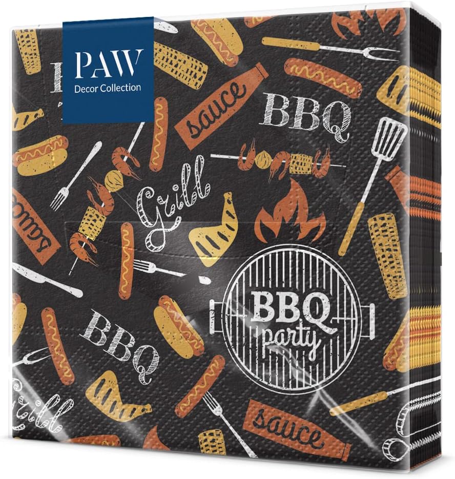 Bunte BBQ Servietten Grilltafel