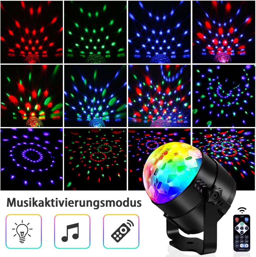 Discokugel mit Lichteffekten