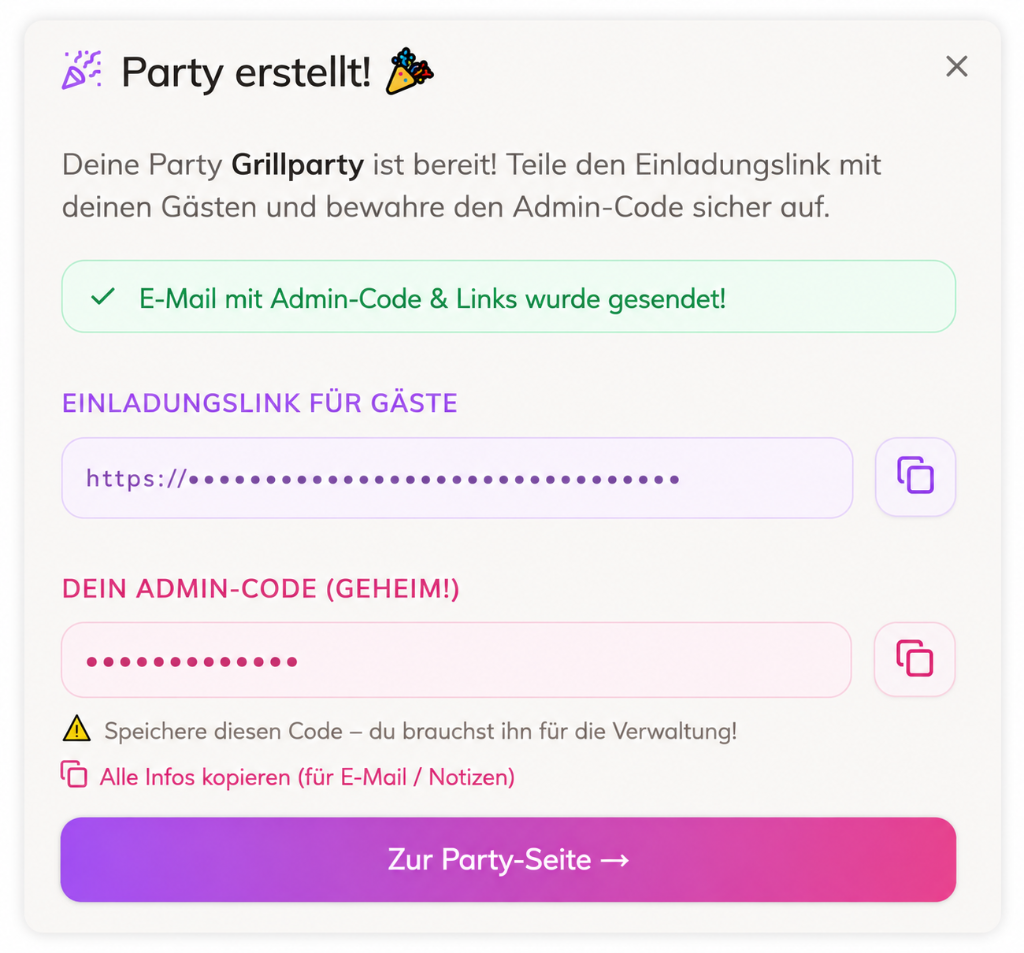 Gäste organisieren