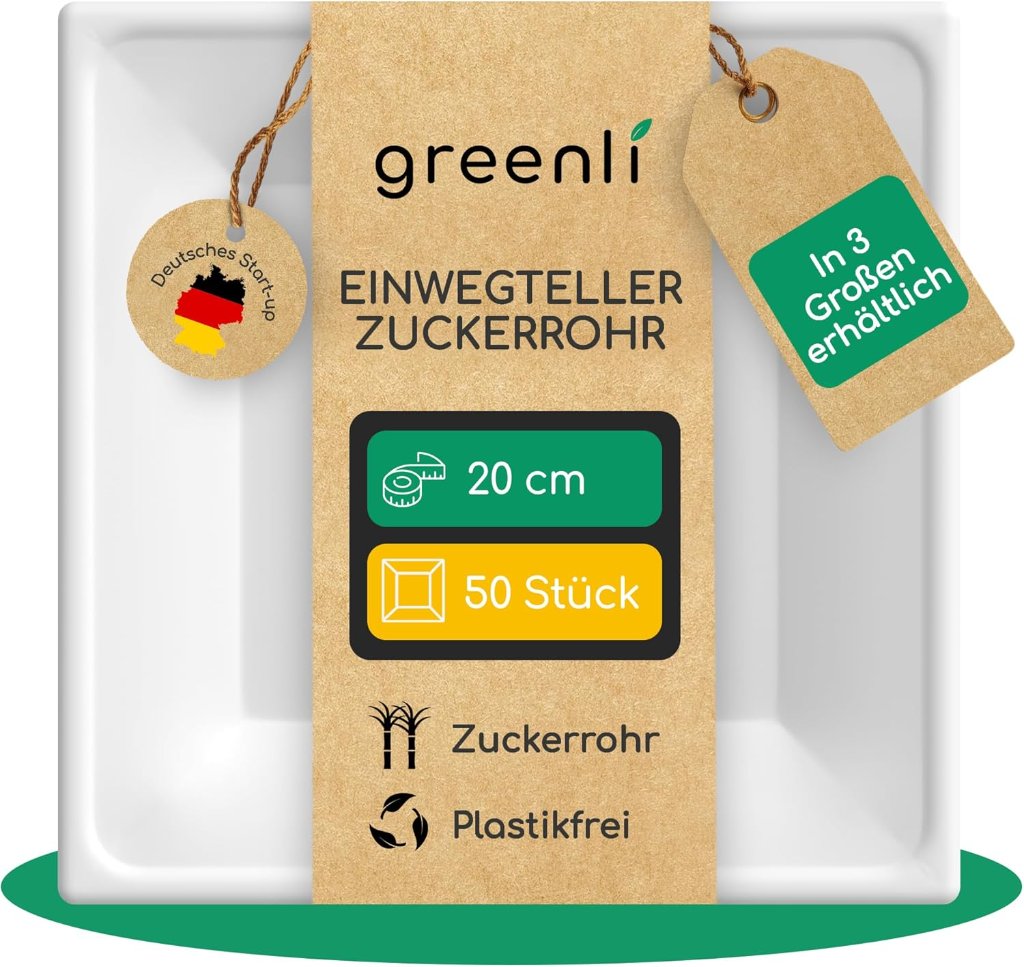 Stabile Pappteller eckig Grillfest