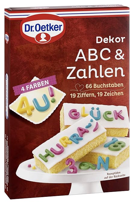 Zucker Buchstaben und Zahlen Kuchendeko