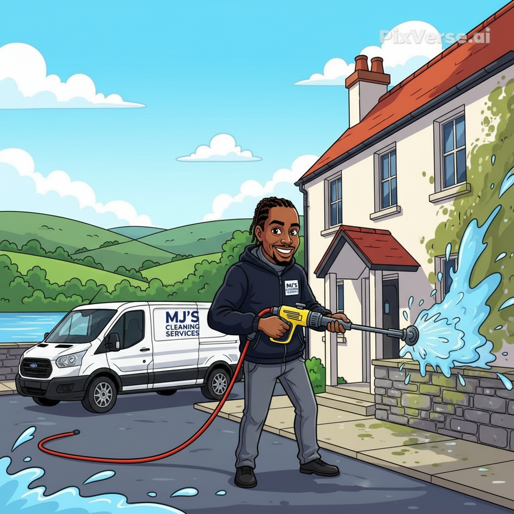 MJ's Cleaning Services branded blog image for Harness the Power of Power Washing: Essential for Homes Near River Blackwater in Cork