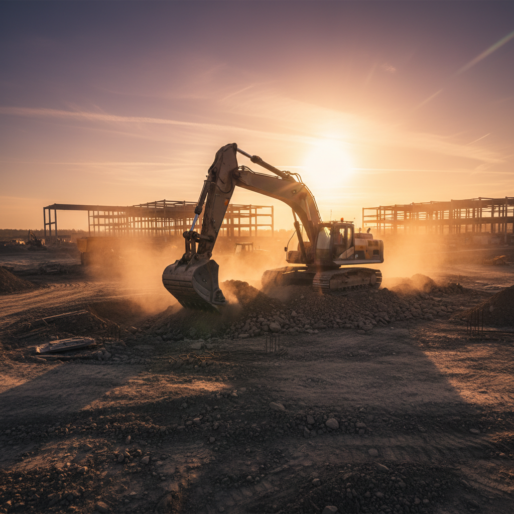 Heavy equipment at construction site