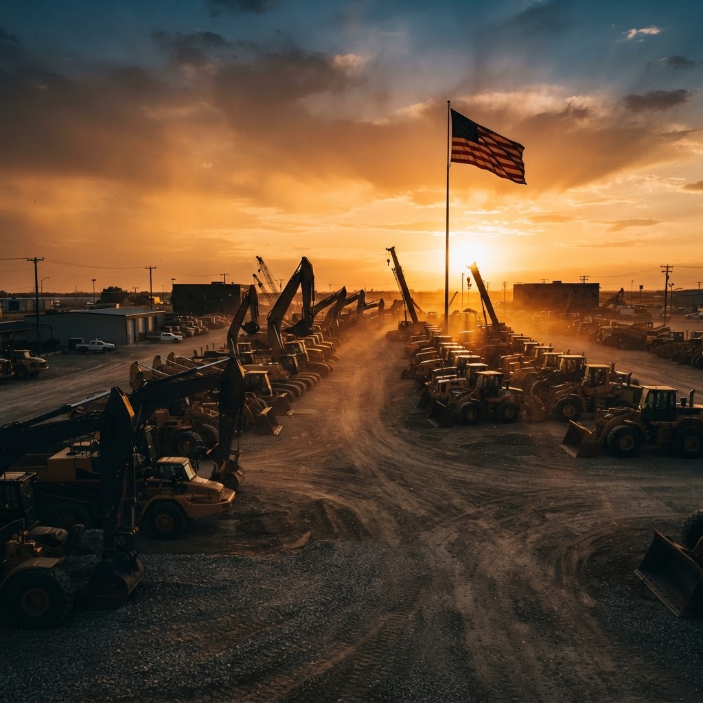 Maverick Equipment sales yard at golden hour