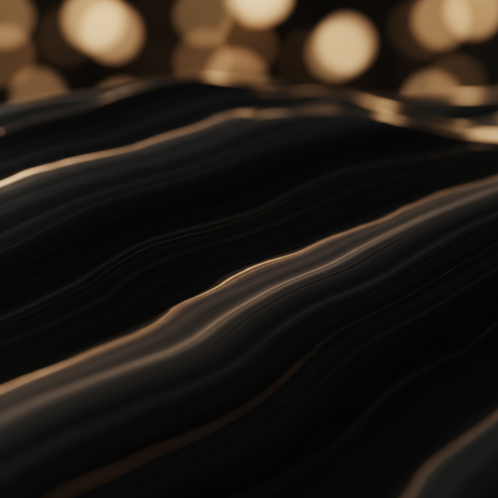 Dark luxury marble texture with warm gold light reflections