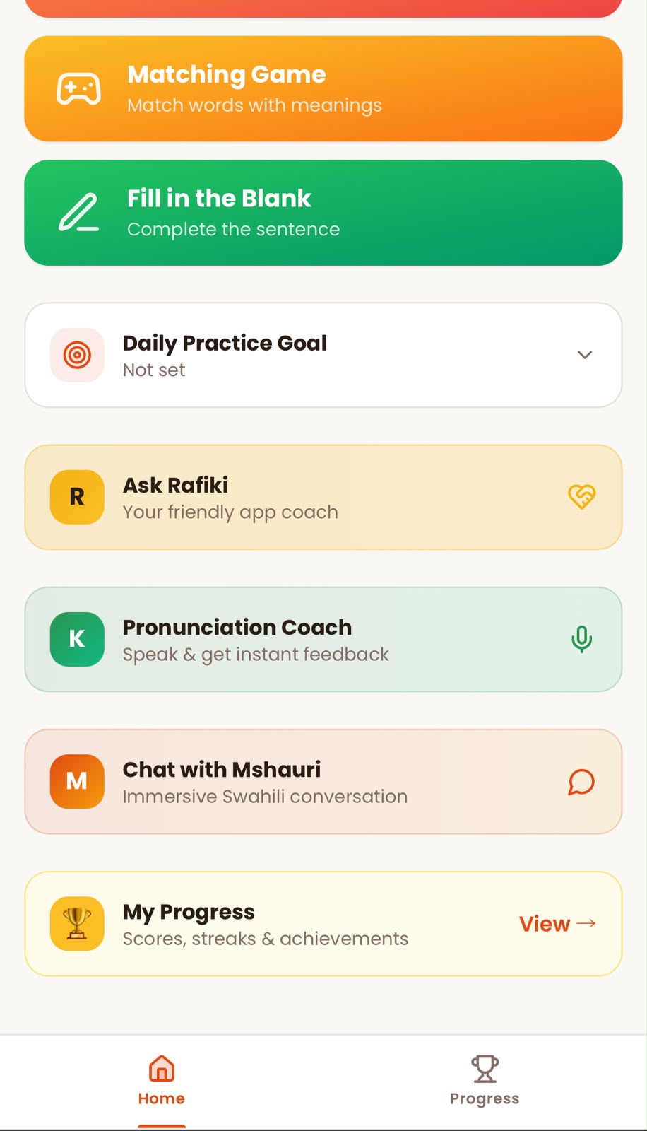 yuTalk Swahili template preview