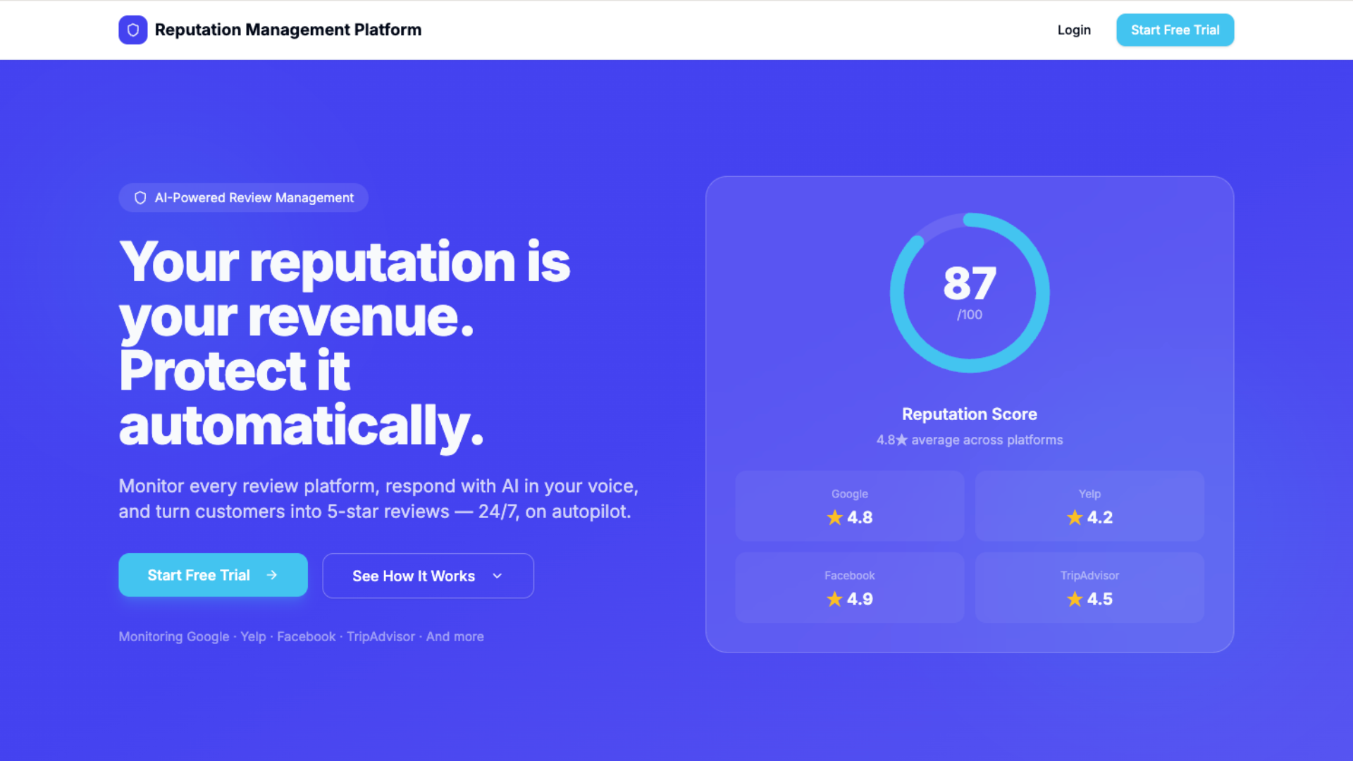 Review Manager SaaS by Will template preview