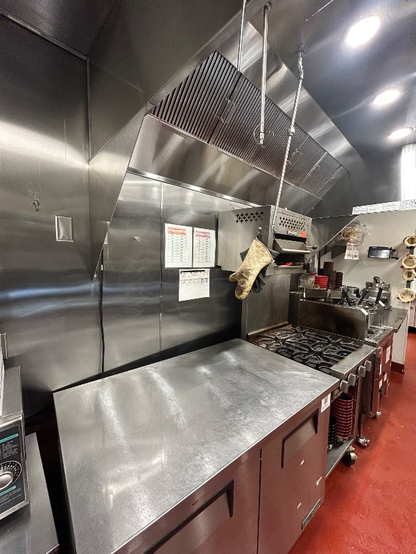 Professionally cleaned commercial kitchen hood