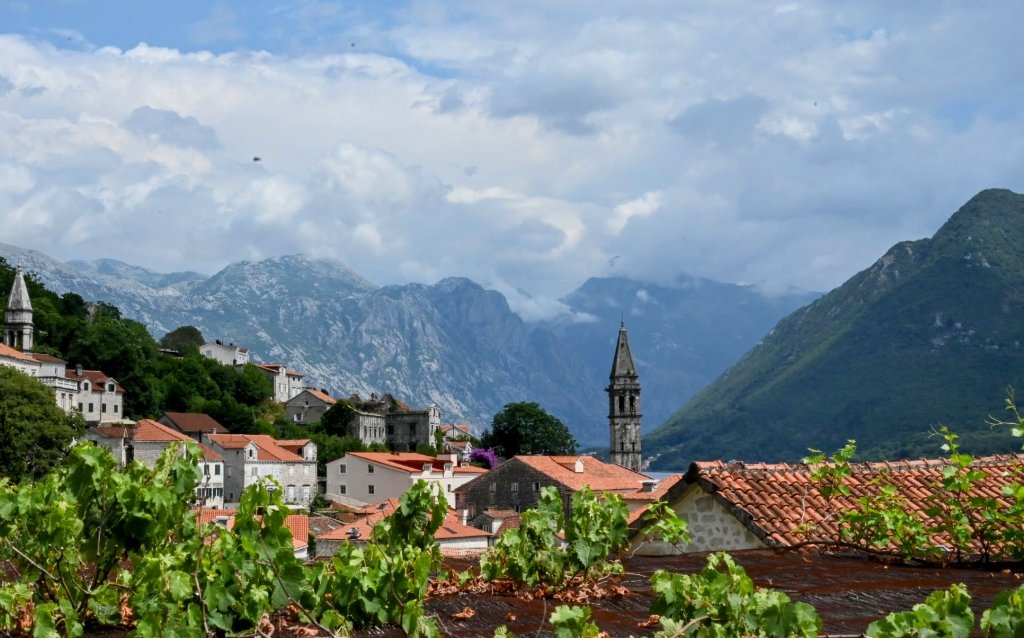 Perast Rooftops & Mountains