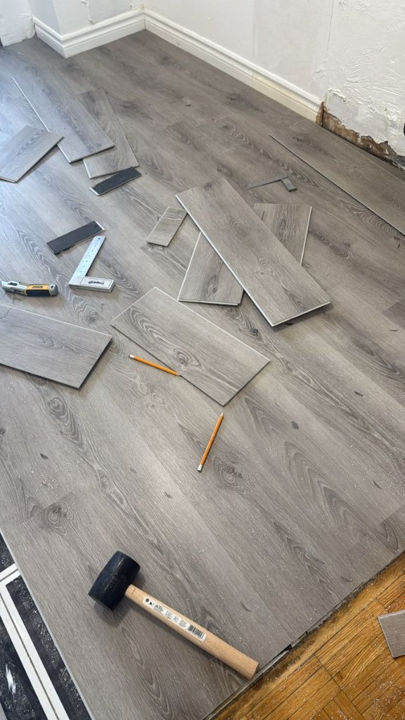 LVT Installation in Progress — Orellana Flooring KC