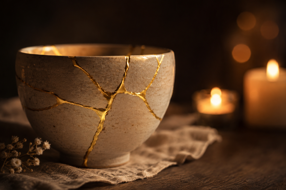 Kintsugi bowl with gold