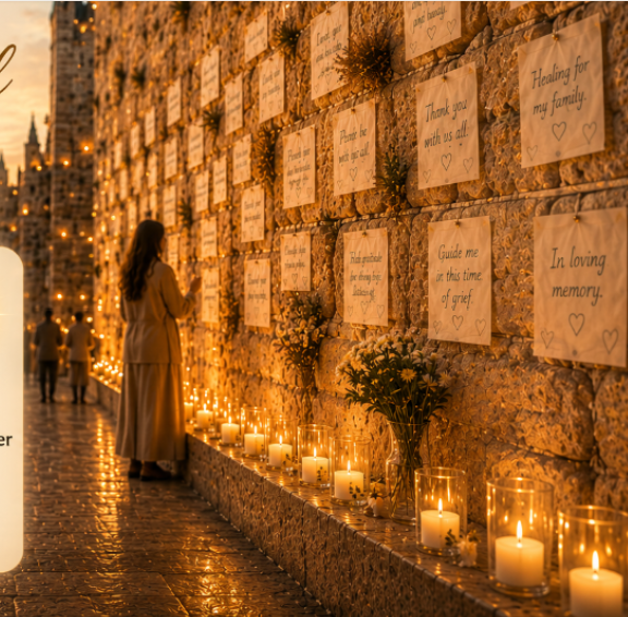 Memorial candle wall