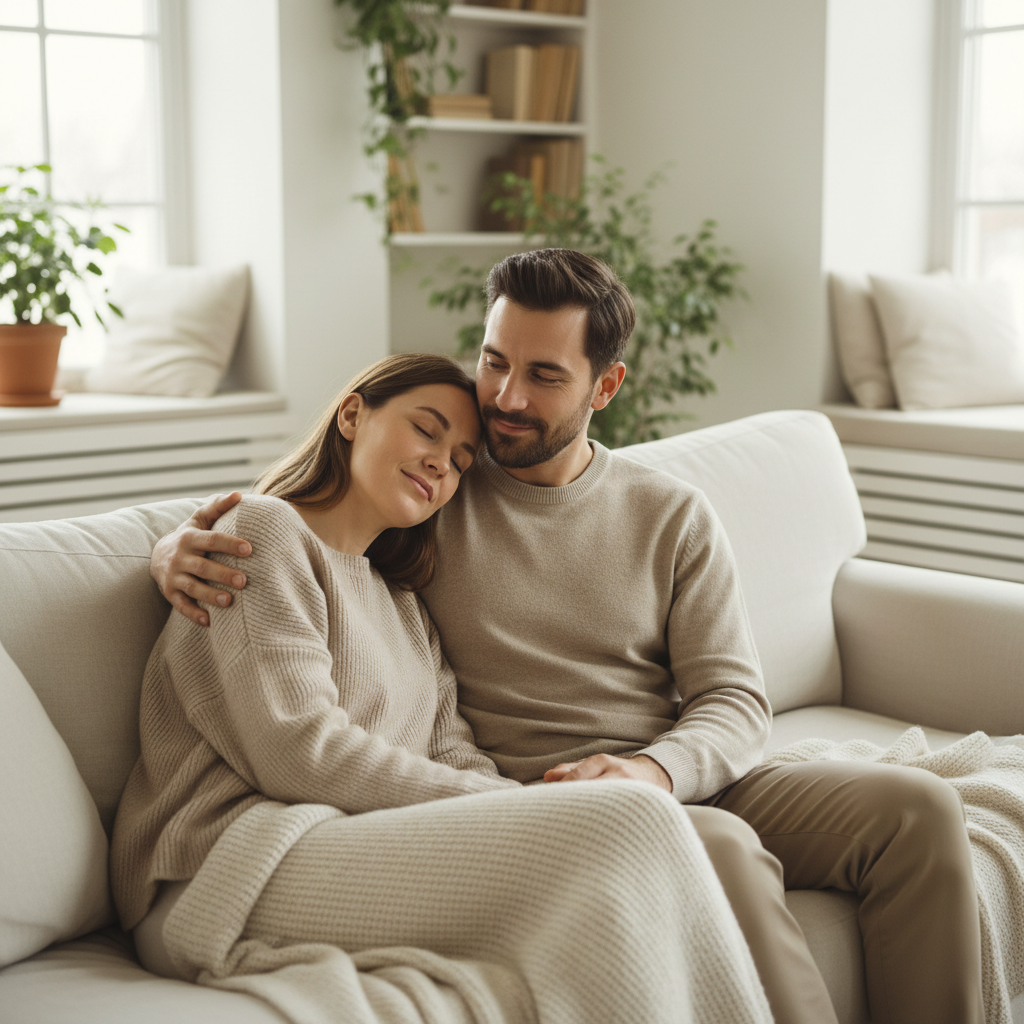 Two people in calm supportive presence