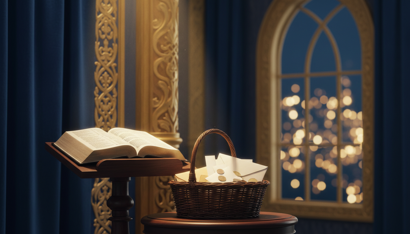 Bible with golden light for giving