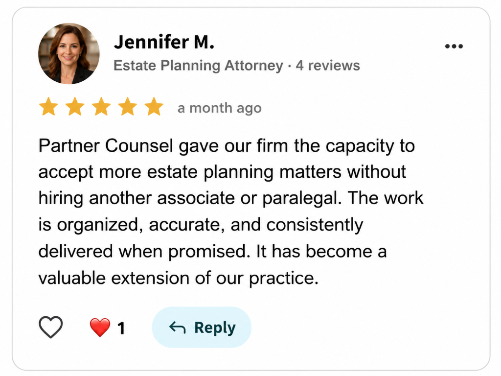 Jennifer M., Estate Planning Attorney review