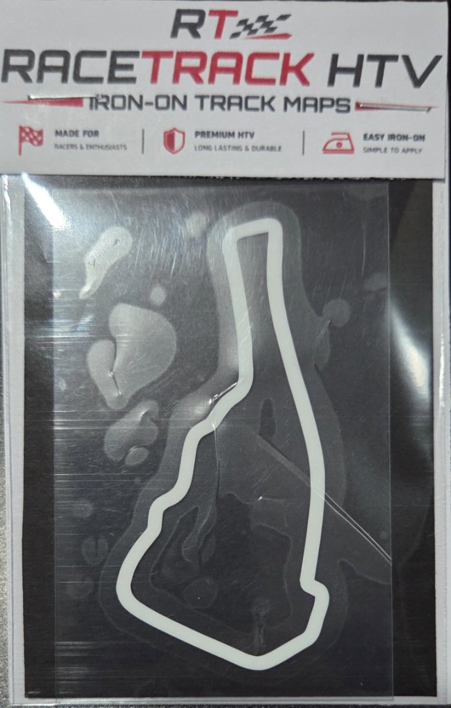 Peach State Circuit iron-on track decal — White