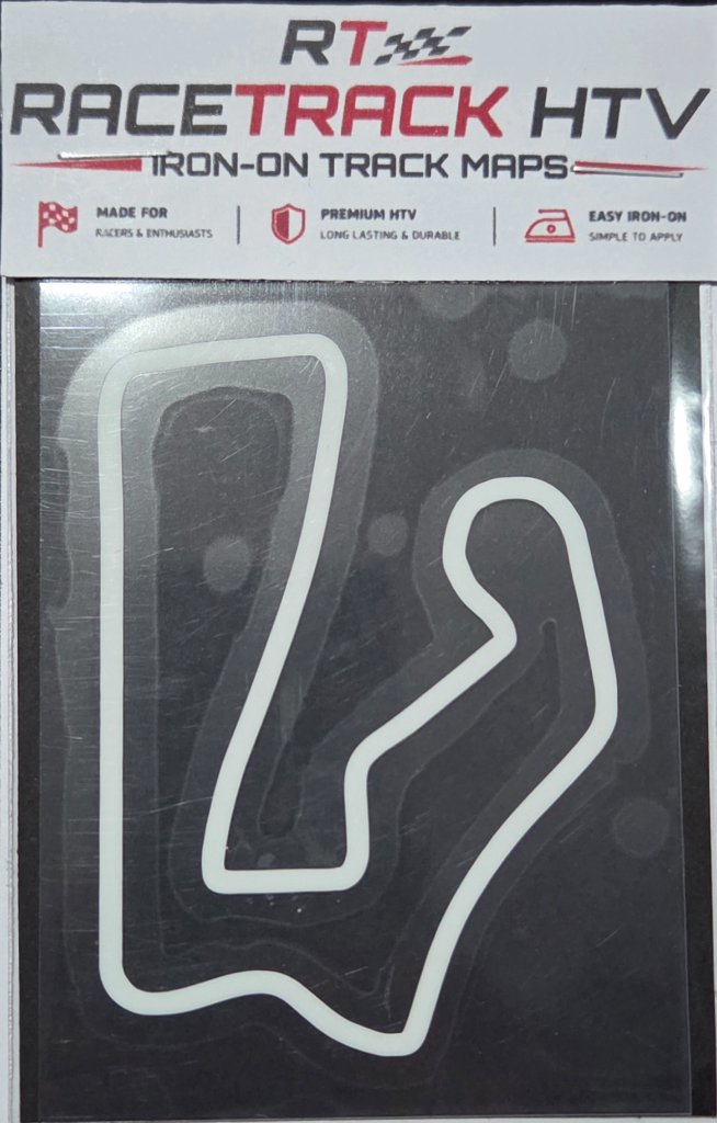Great Lakes Circuit iron-on track decal — White
