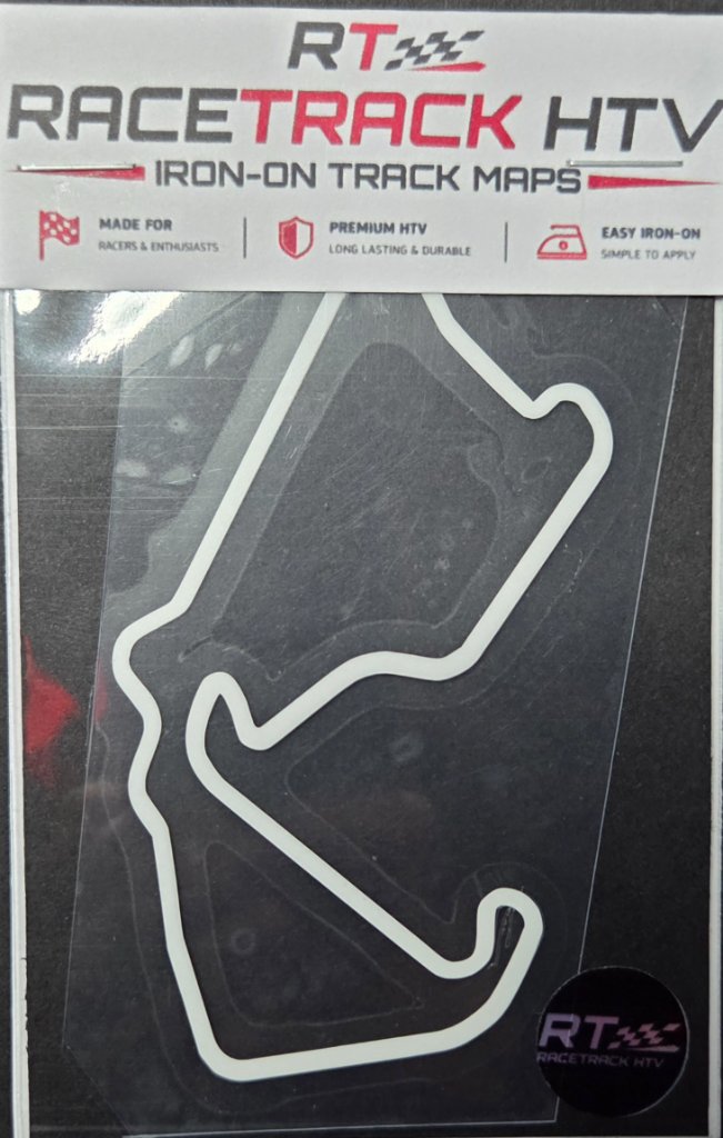 Grand Prix Circuit iron-on track decal — White