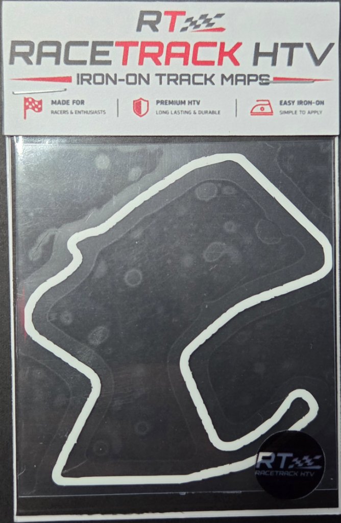 The Corkscrew iron-on track decal — White