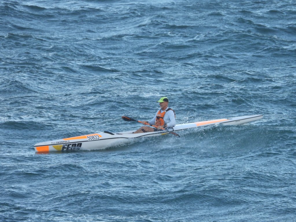 Paddling on the ocean