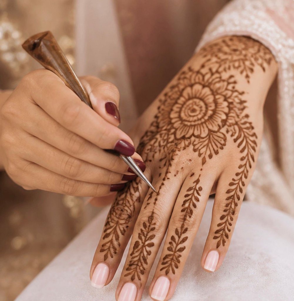 Professional henna design at home in UAE