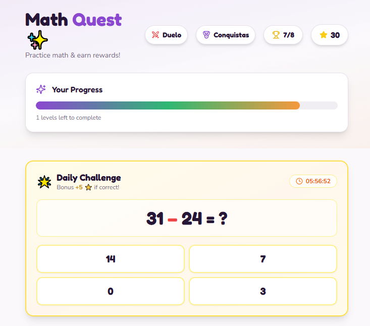 MathQuest template preview