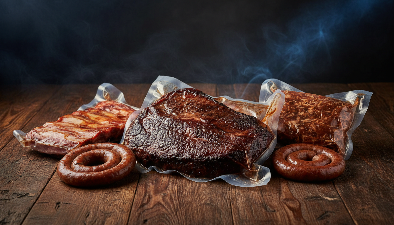 Spread of premium smoked meats