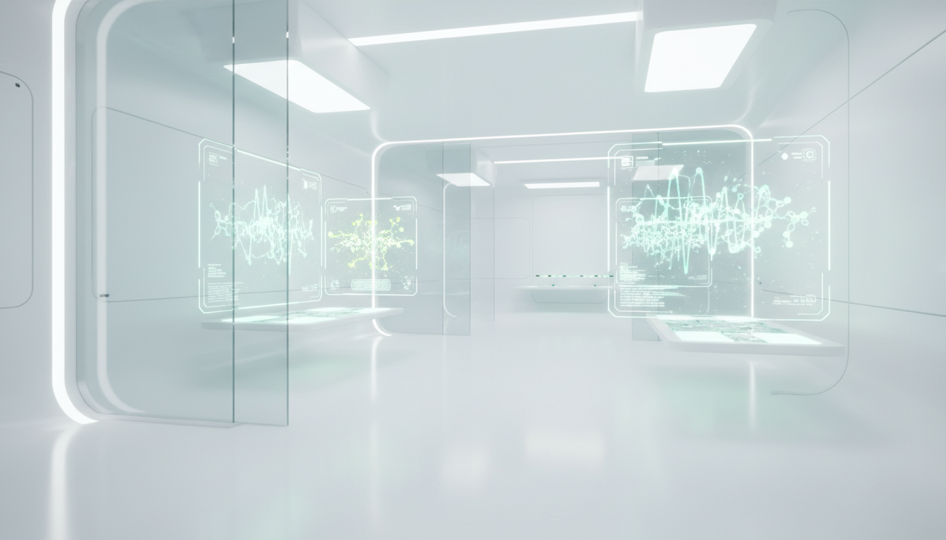 Futuristic biotech laboratory environment