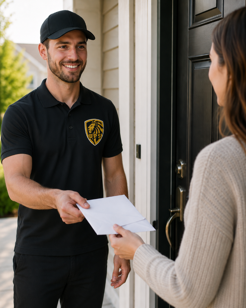 Bravo Process Server delivering legal documents