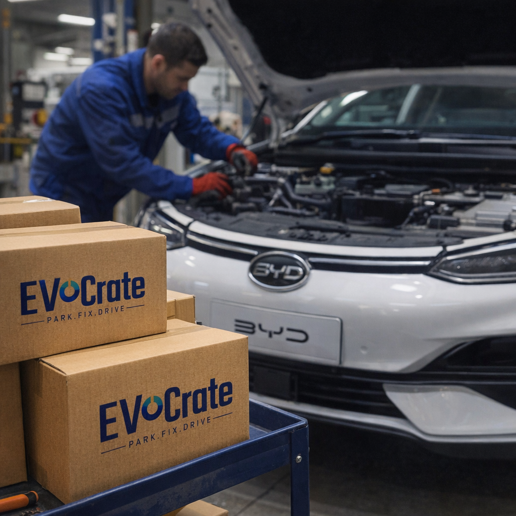 EV Crate boxes at service centre