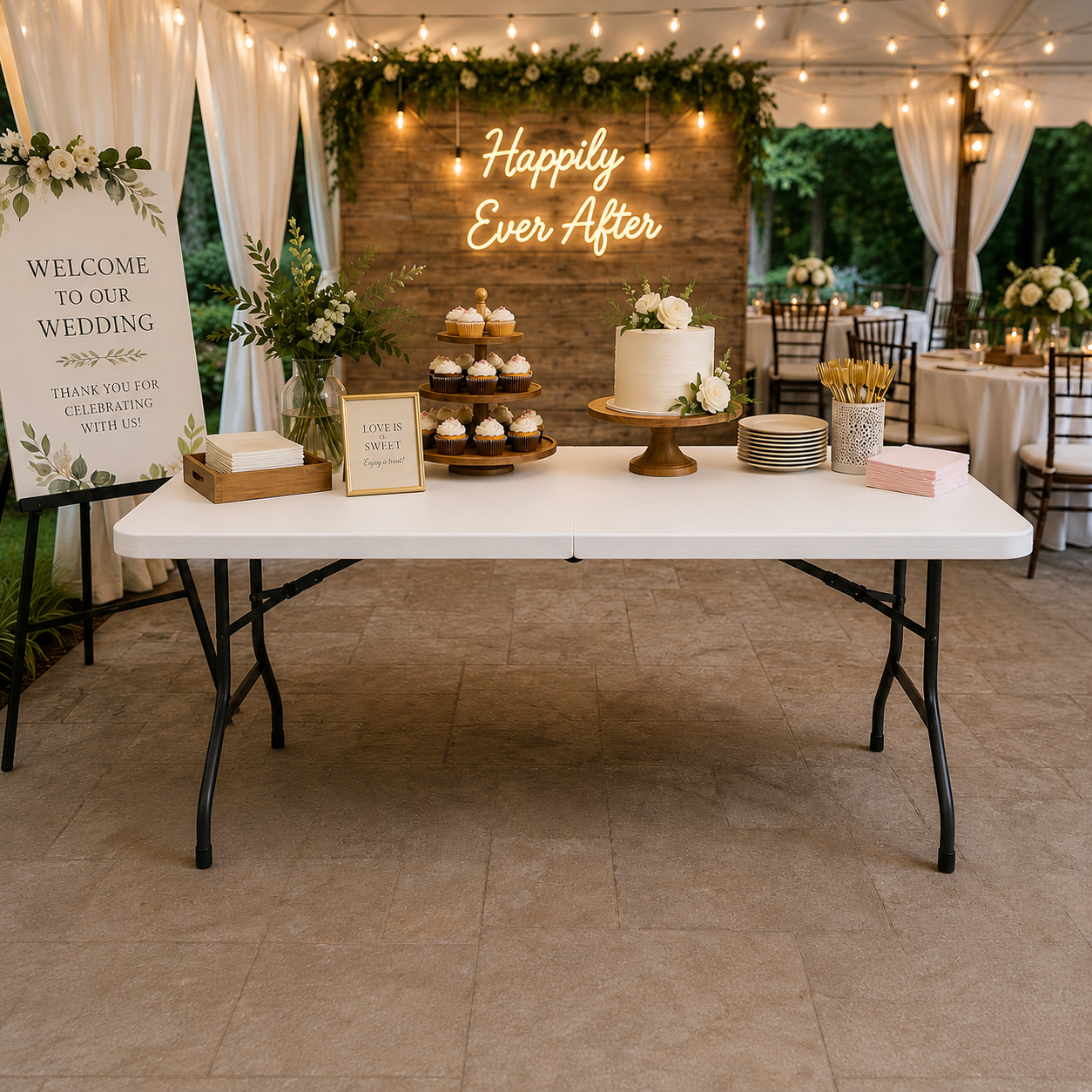 6’ Folding Banquet Table