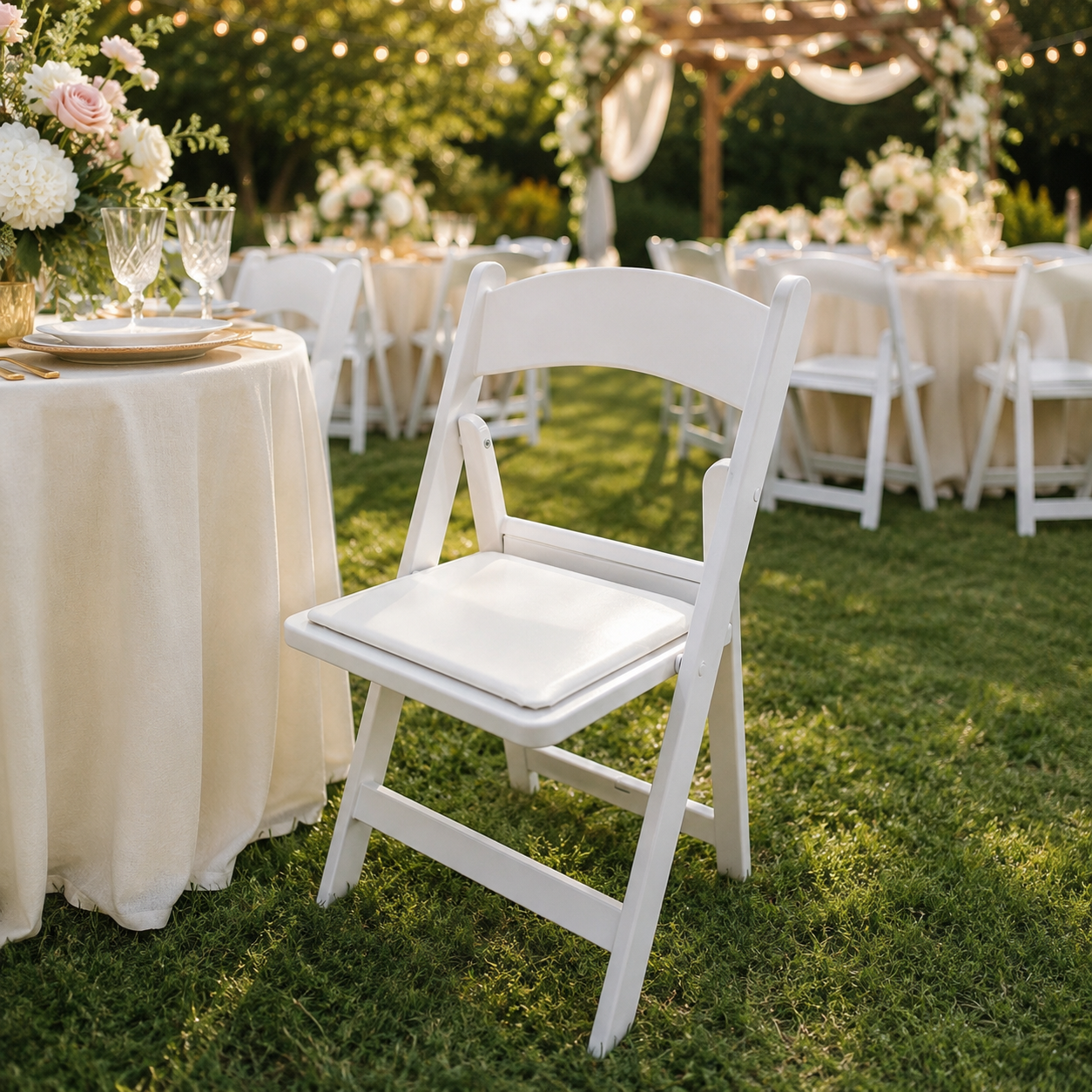 White Resin Folding Chair