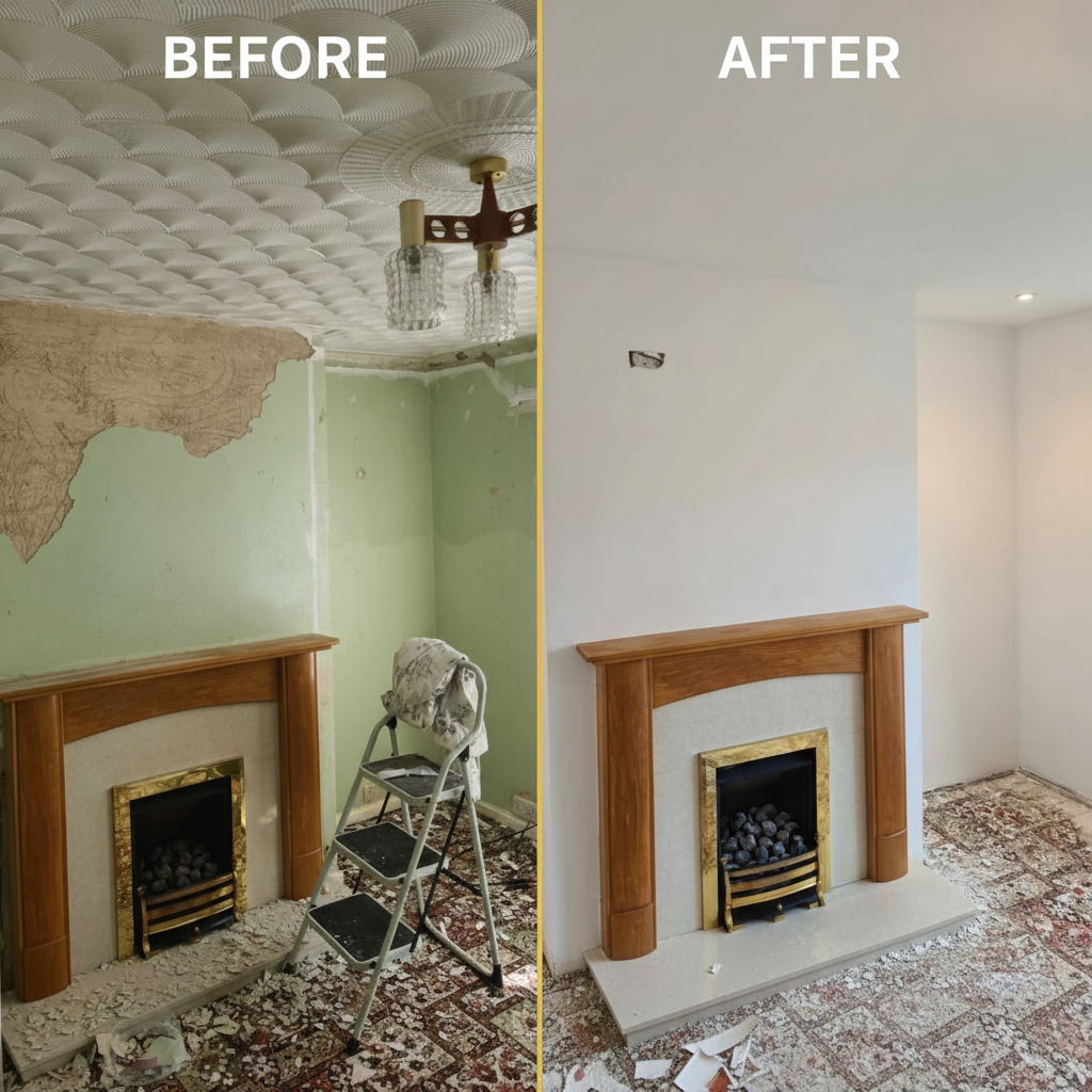Living Room — Artex Removal & Full Replaster