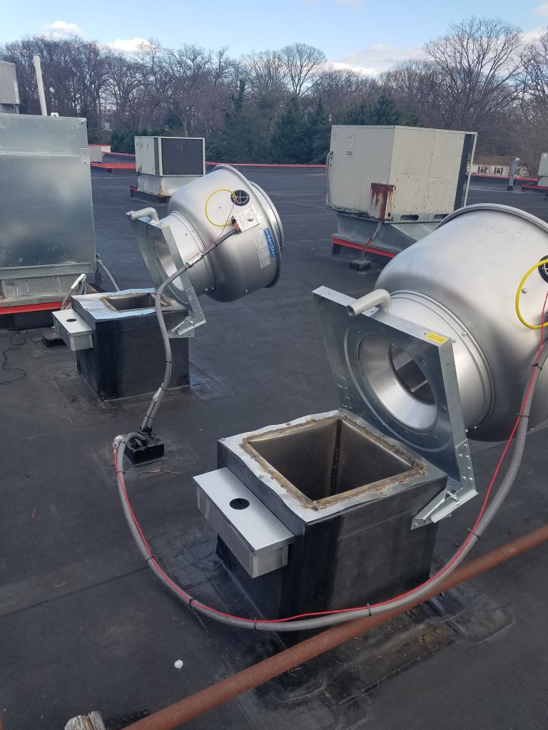Rooftop Exhaust Fan Installation — Dual Units