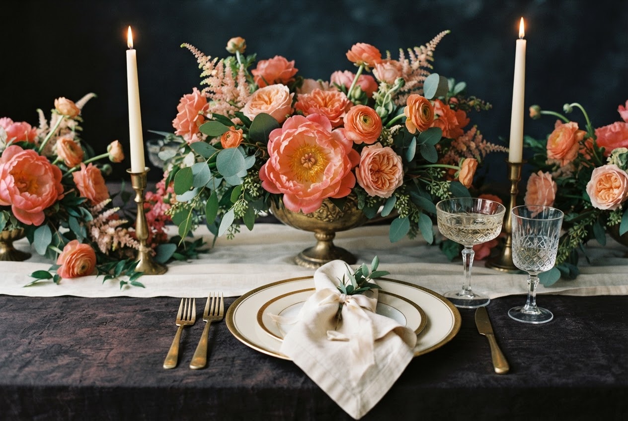 Luxury wedding table setting