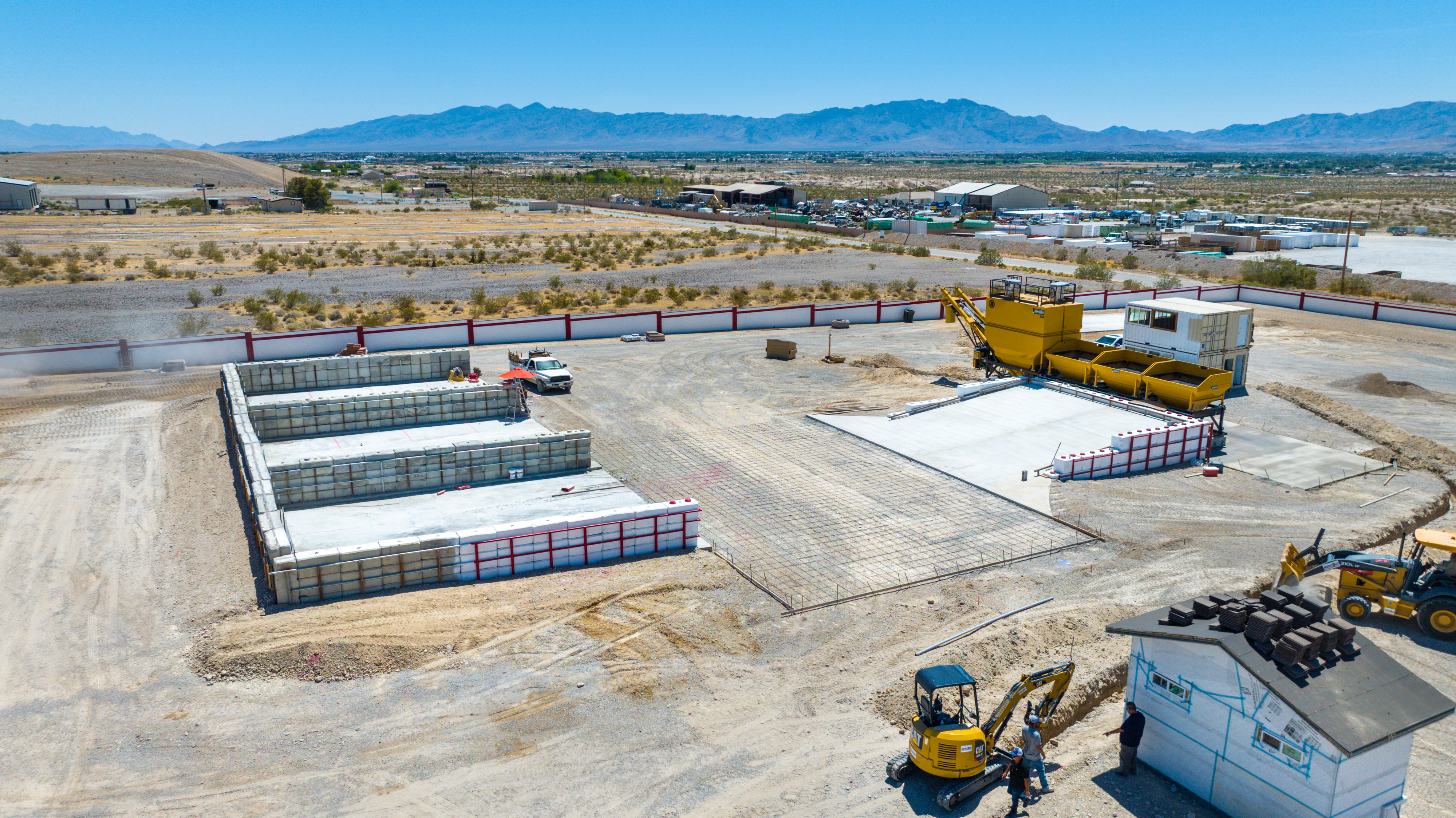 Aerial view of Nye Valley Ready Mix plant installation in Pahrump, NV