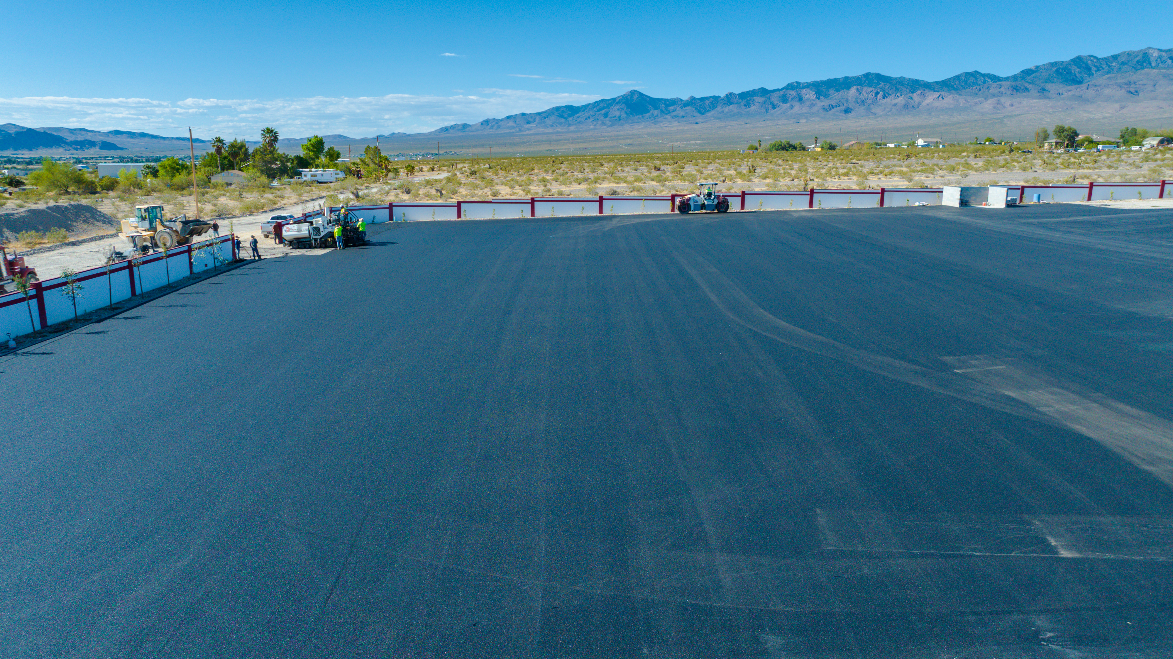 Paver and roller on lot