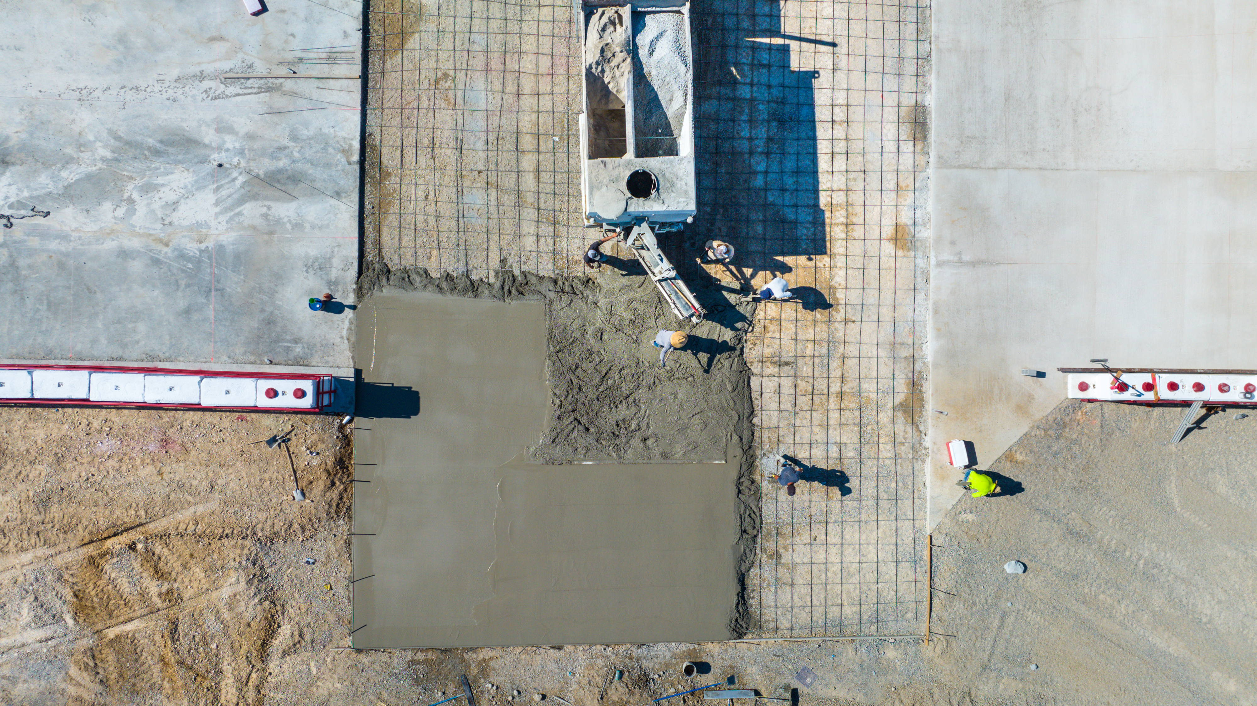 Top-down concrete pour