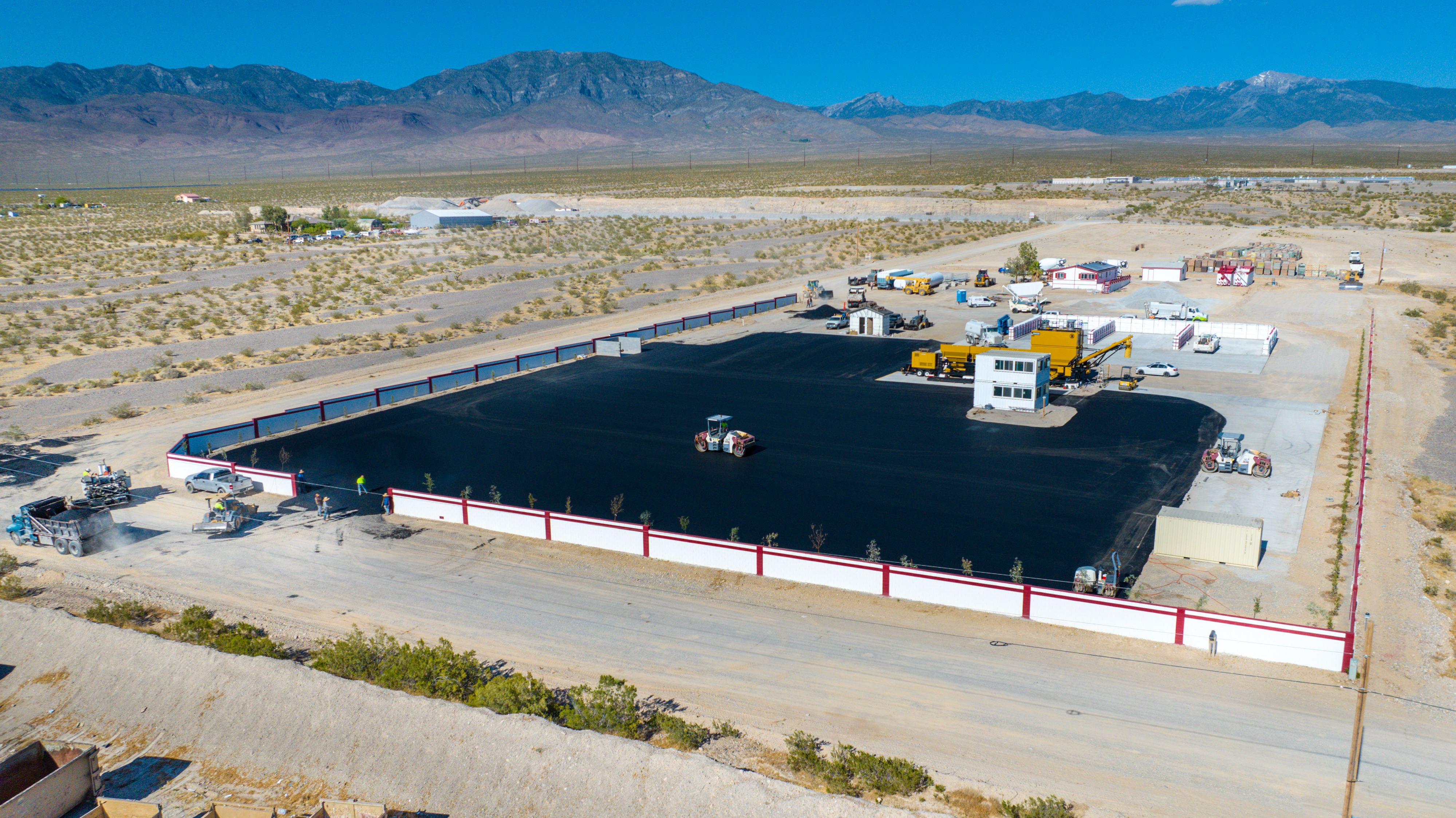 Paving progress aerial