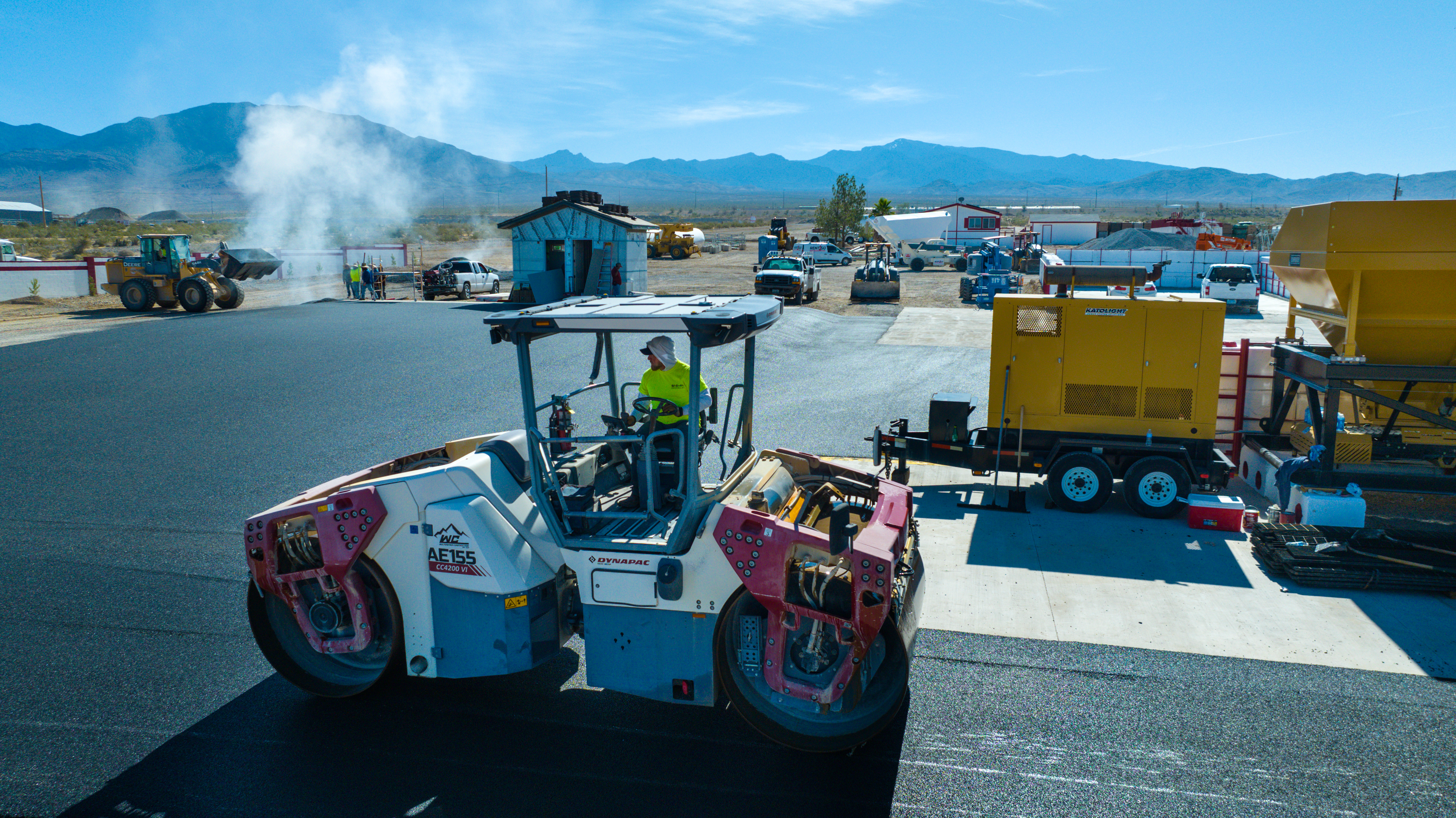 Dynapac roller on asphalt